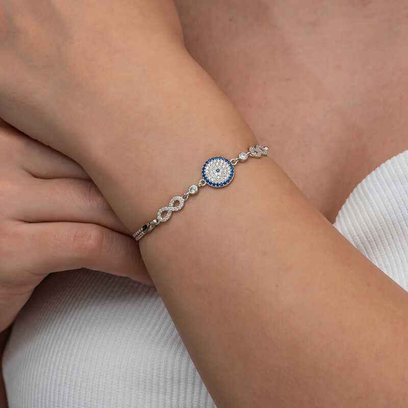 Evil Eye Infinity Women's Silver Bracelet