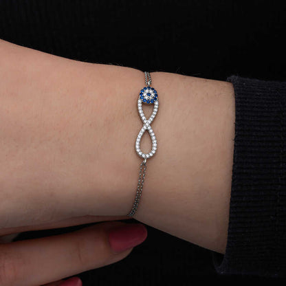 Bracelet en argent pour femme Evil Eye Infinity