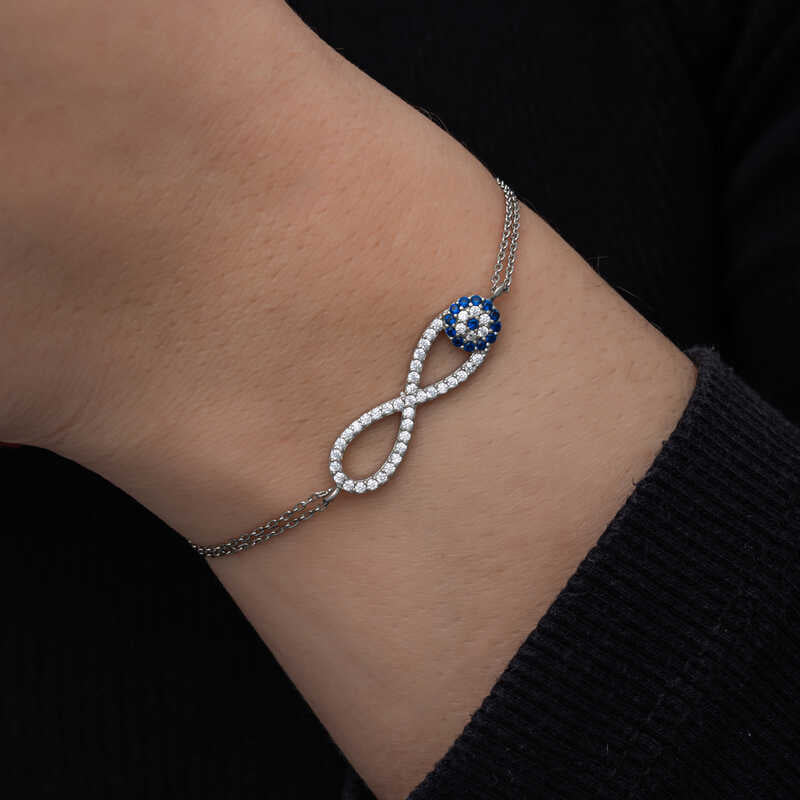 Bracelet en argent pour femme Evil Eye Infinity