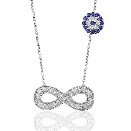 Nazarlı Sonsuzluk Women's Silver Necklace
