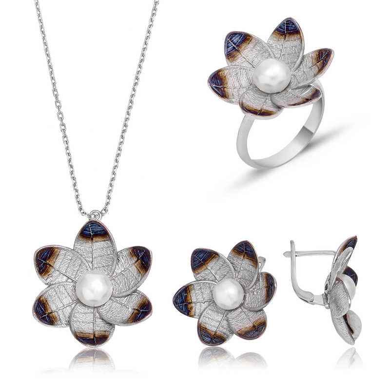 Narcissus Flower Women's Silver Set