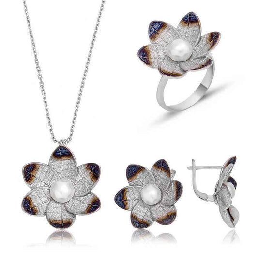 Narcissus Flower Women's Silver Set
