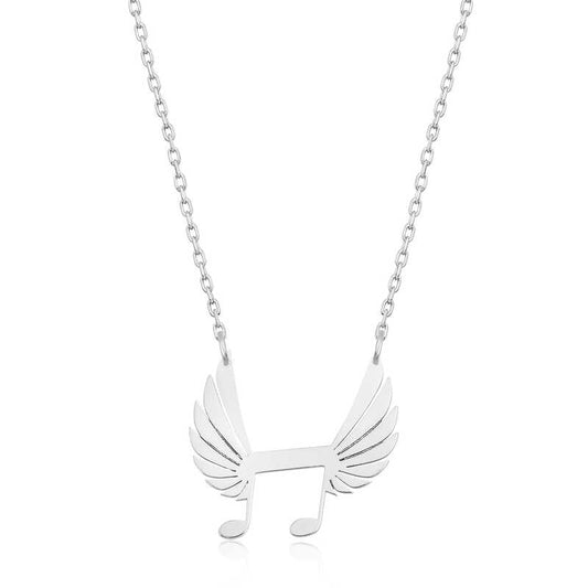 Musical Wings Women's Silver Necklace