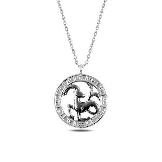 Capricorn Zodiac Silver Necklace