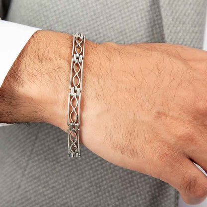 Oxidized Silver Men's Bracelet