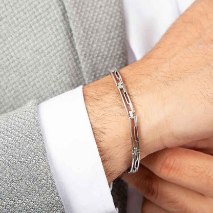 Oxidized Silver Men's Bracelet