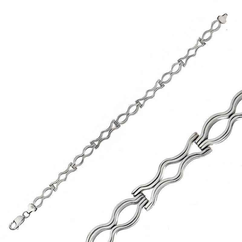 Oxidized Silver Men's Bracelet