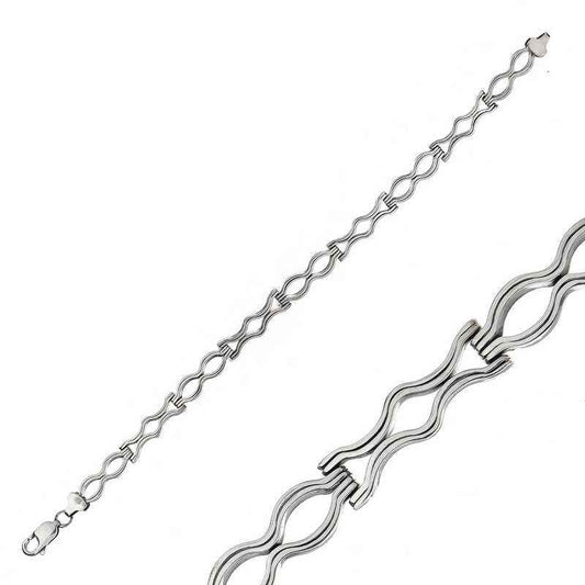 Oxidized Silver Men's Bracelet