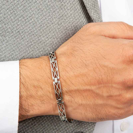 Oxidized Silver Men's Bracelet