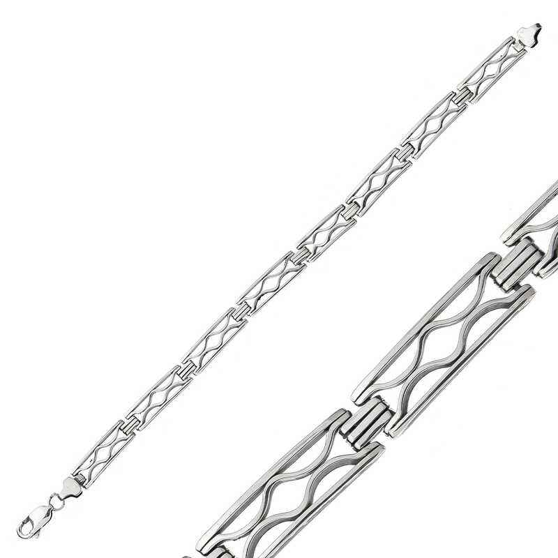Oxidized Silver Men's Bracelet