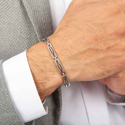 Oxidized Silver Men's Bracelet