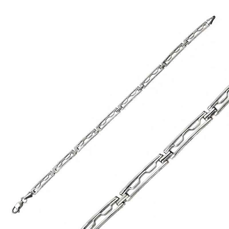 Oxidized Silver Men's Bracelet