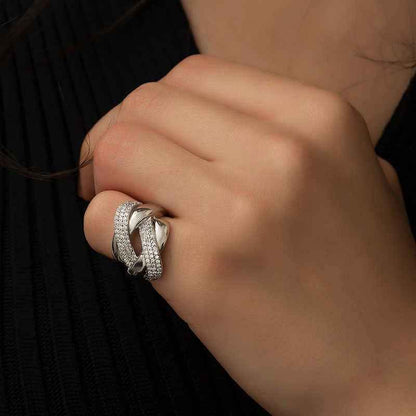 Braided Pattern Fantasy Silver Ring