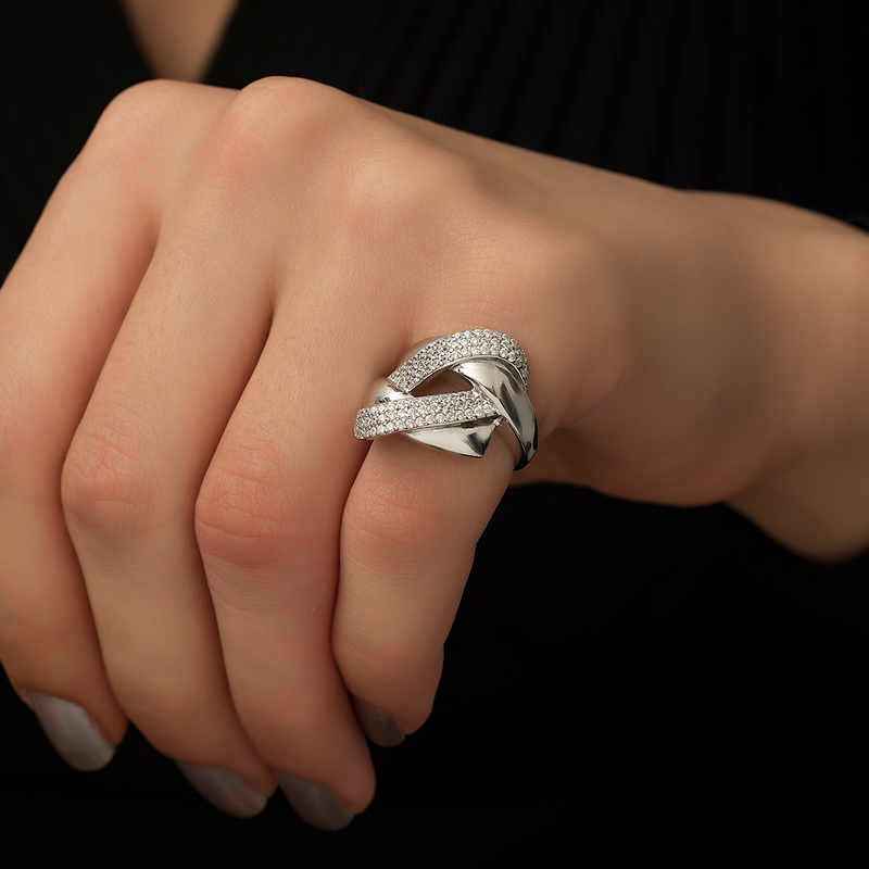 Braided Pattern Fantasy Silver Ring