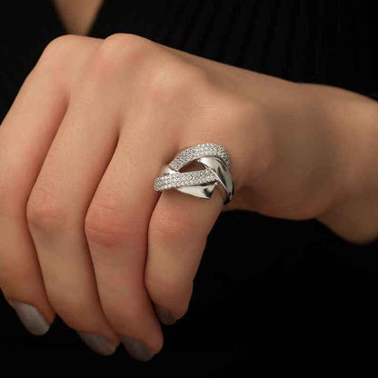 Braided Pattern Fantasy Silver Ring