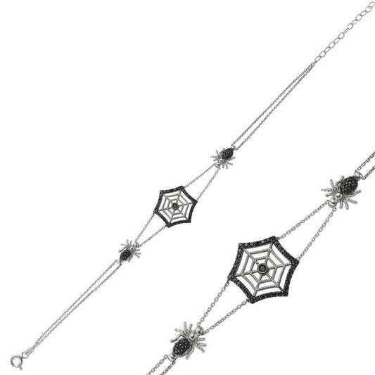 Spider Web Women's Silver Bracelet