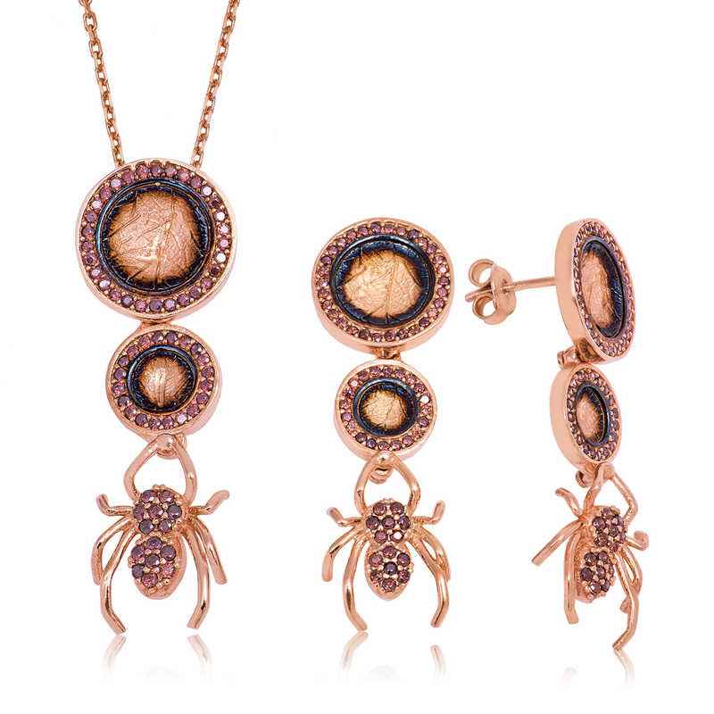 Spider and Leaf Women's Silver Set