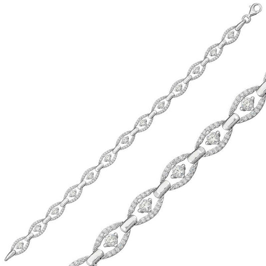 Bracelet ovale en argent pour femme avec canal d'eau
