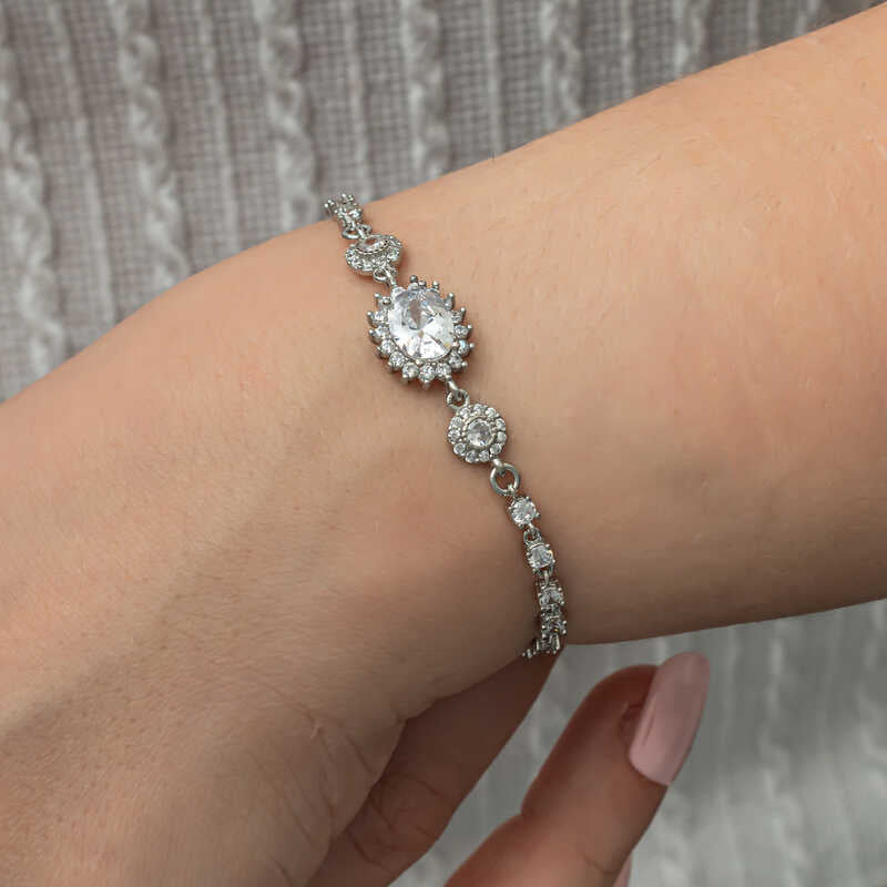 Bracelet ovale en argent pour femme Waterway
