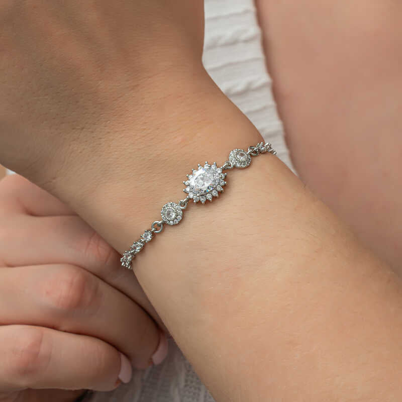 Bracelet ovale en argent pour femme Waterway