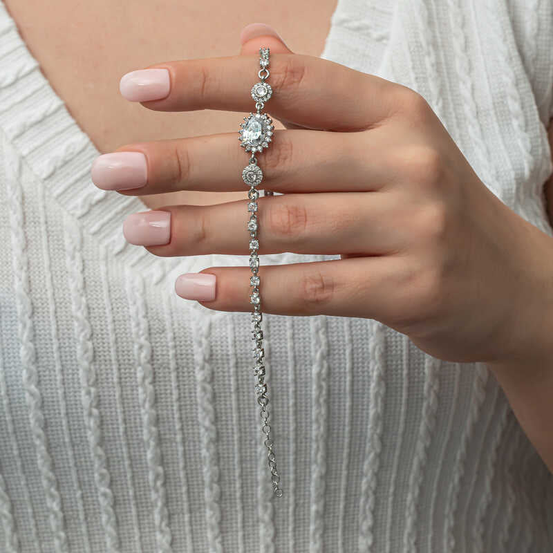 Bracelet ovale en argent pour femme Waterway