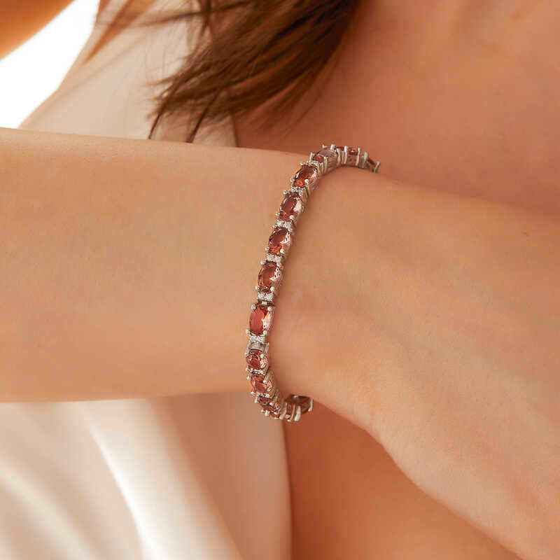 Oval Zultanite Stone Women's Silver Bracelet