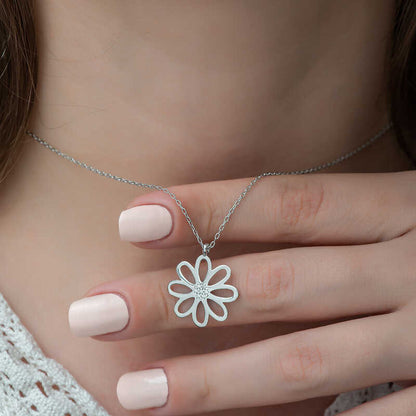 Flower Women's Silver Necklace
