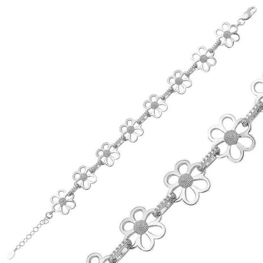 Flower Women's Silver Bracelet