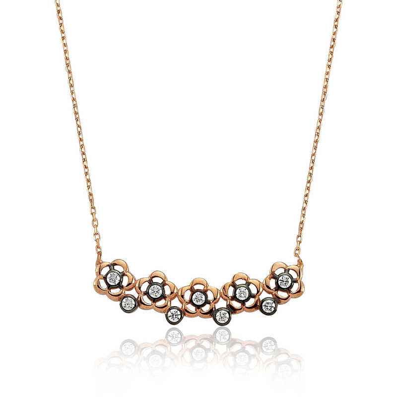 Daisy Women's Rose Gold Plated Silver Necklace
