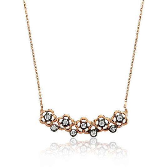 Daisy Women's Rose Gold Plated Silver Necklace