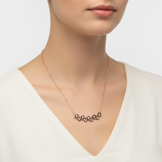 Daisy Women's Rose Gold Plated Silver Necklace