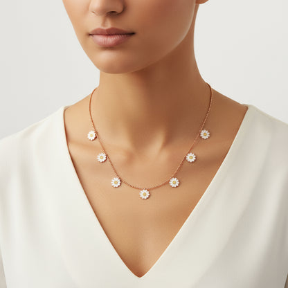 Rosévergoldete Daisy Luck Damen-Silberkette
