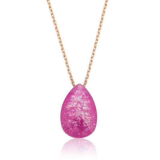 Pink Drop Sugar Silver Pendant