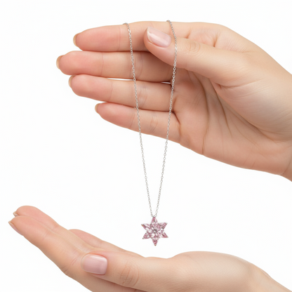 Rosa Lotusblüten-Silberkette