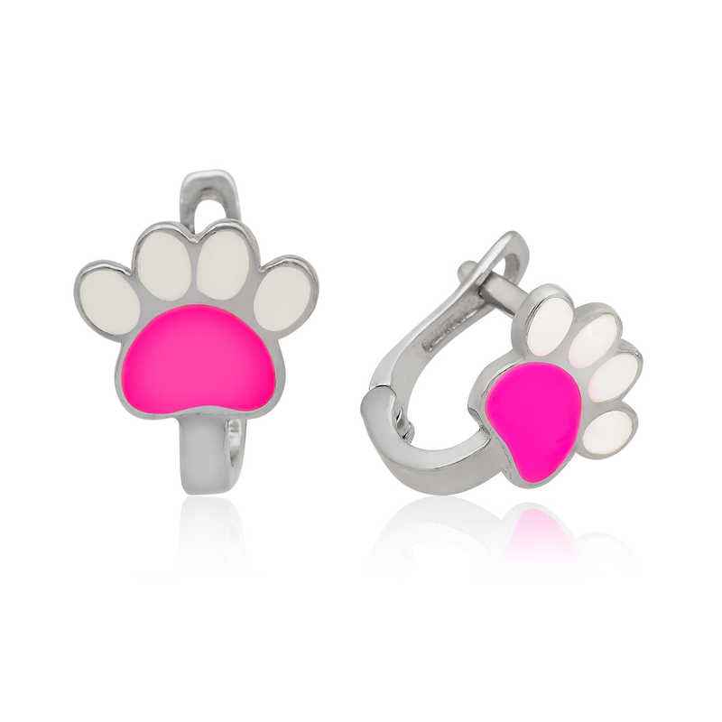 Pink Paw Children's Silver Earring