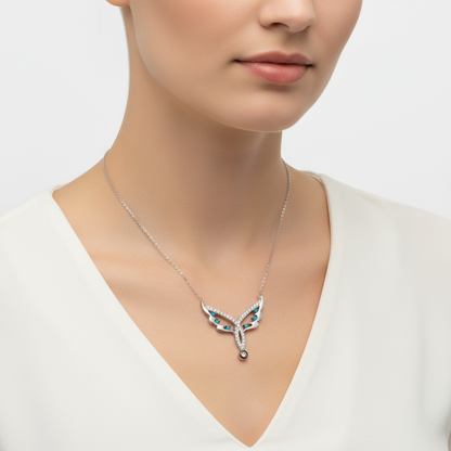 Angel Wing Women's Silver Necklace