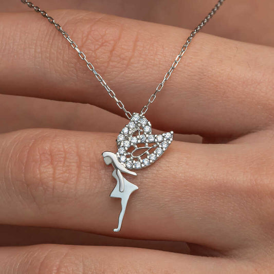 Fairy Girl Women's Silver Necklace