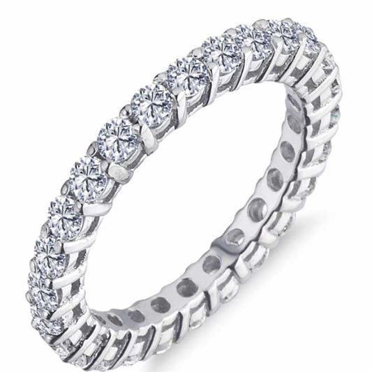 Bague en argent modèle diamant Full Eternity