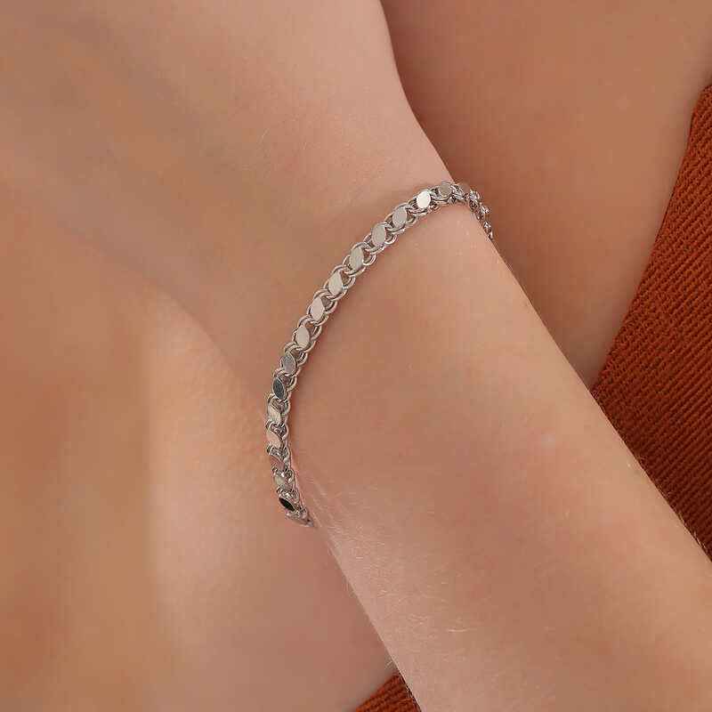 Scaled Chain Women's Silver Bracelet