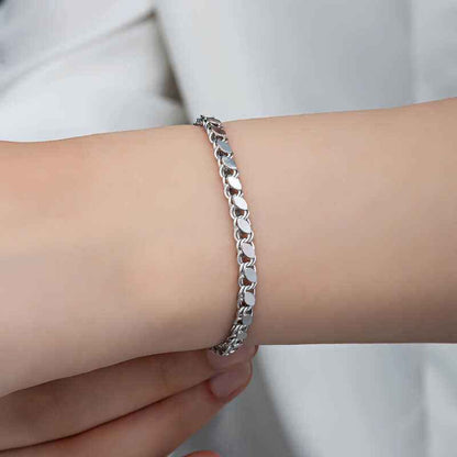 Scaled Chain Women's Silver Bracelet