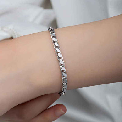 Scaled Chain Women's Silver Bracelet