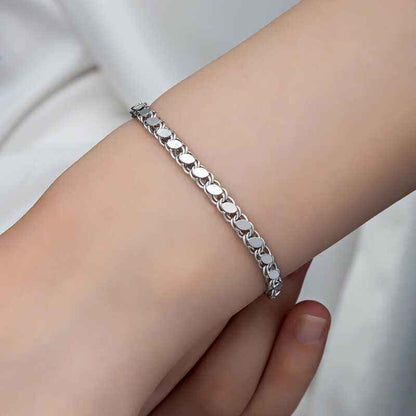 Scaled Chain Women's Silver Bracelet
