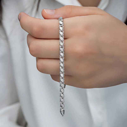 Scaled Chain Women's Silver Bracelet