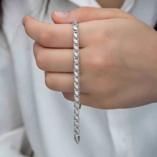 Scaled Chain Women's Silver Bracelet