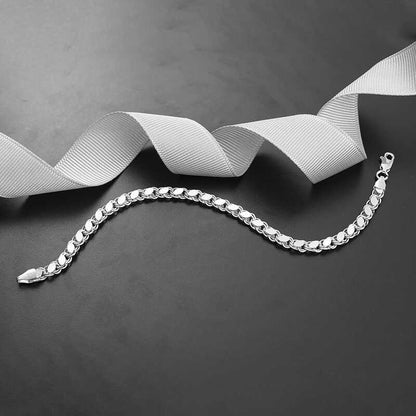 Scaled Chain Women's Silver Bracelet