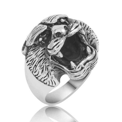 Puma Head Men's Silver Ring