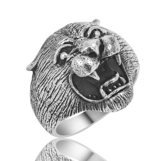 Bague en argent pour homme avec tête de puma