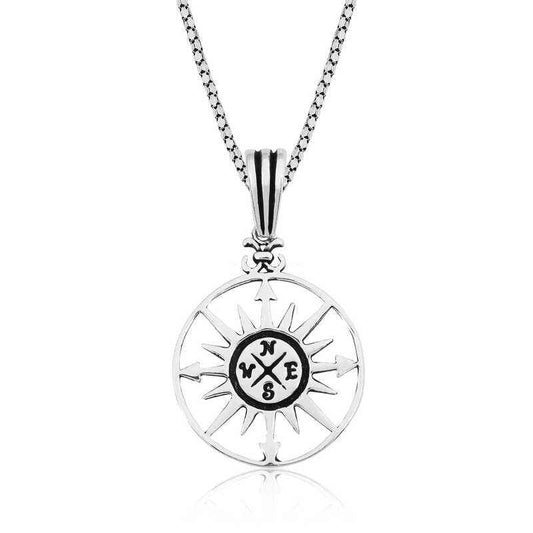 Compass Silver Pendant