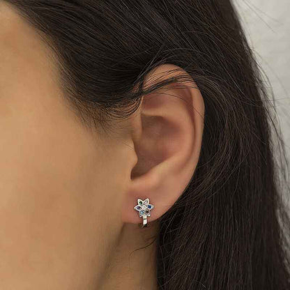 Flower Design Women's Silver Earrings