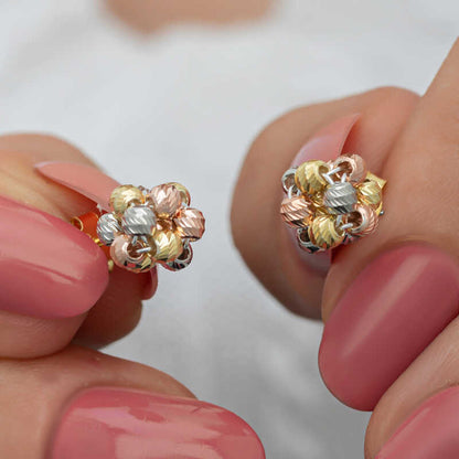 Silver Colored Doric Stud Women's Earrings